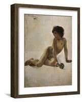 Bildnis Eines Nackten Knaben(Akademia) 1887-Joaquin Sorolla-Framed Giclee Print