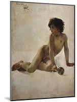 Bildnis Eines Nackten Knaben(Akademia) 1887-Joaquin Sorolla-Mounted Giclee Print