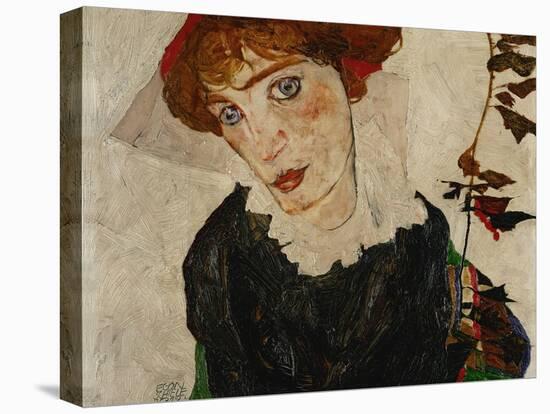 Bildnis Wally. Oil on wood (1912) 32.7 x 39.8 cm L 212.-Egon Schiele-Stretched Canvas