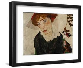 Bildnis Wally. Oil on wood (1912) 32.7 x 39.8 cm L 212.-Egon Schiele-Framed Giclee Print