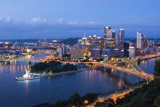 Pittsburgh, Pennsylvania, Skyline from Mt Washington of Downtown City-Bill Bachmann-Photographic Print
