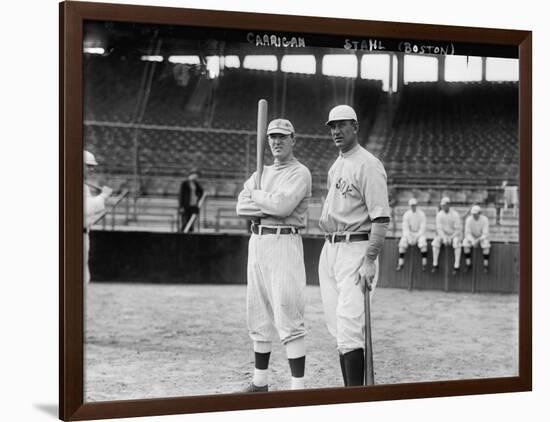 Bill Carrigan & Jake Stahl, Boston Red Sox, Baseball Photo - Boston, MA-Lantern Press-Framed Art Print