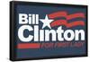 Bill Clinton For First Lady Grey Fan Sign-null-Framed Poster
