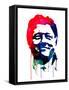 Bill Clinton Watercolor-Lora Feldman-Framed Stretched Canvas