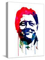 Bill Clinton Watercolor-Lora Feldman-Stretched Canvas