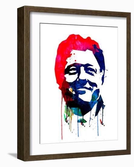 Bill Clinton Watercolor-Lora Feldman-Framed Art Print