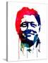 Bill Clinton Watercolor-Lora Feldman-Stretched Canvas