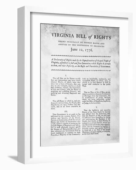 Bill of Rights of the State of Virginia-null-Framed Giclee Print