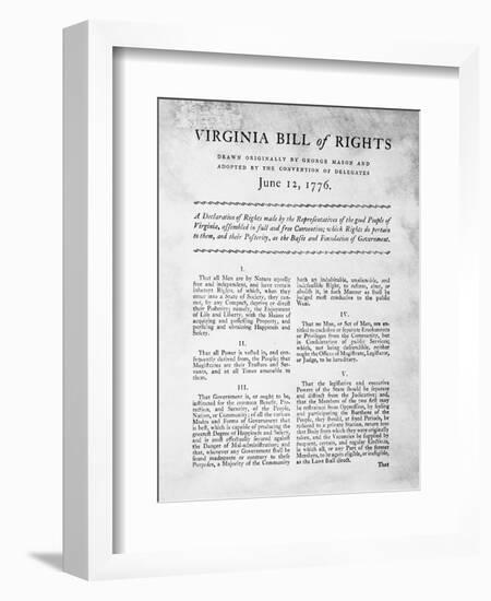 Bill of Rights of the State of Virginia-null-Framed Giclee Print