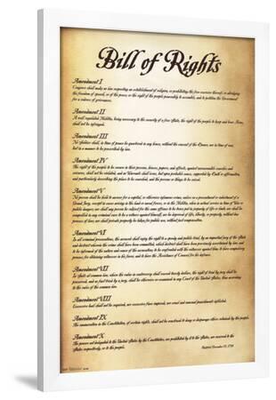 Many Sizes; United States Bill Of Rights Poster 