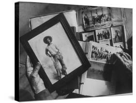 Bill Pickett, Cowboy in Framed Photo of Scrapbook of Cowhand Johnny Mullin-null-Stretched Canvas