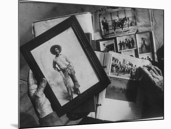 Bill Pickett, Cowboy in Framed Photo of Scrapbook of Cowhand Johnny Mullin-null-Mounted Photographic Print