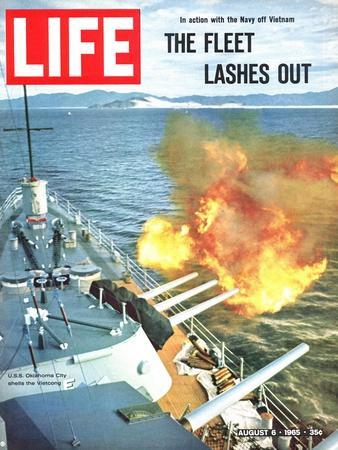 The Fleet Lashes Out, Bill Ray of USS Oklahoma Shelling the Viet Cong Off Vietnam, August 6, 1965