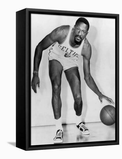 Bill Russell, American Basketball Player Who Played for the Boston Celtics, 1960s-null-Framed Stretched Canvas