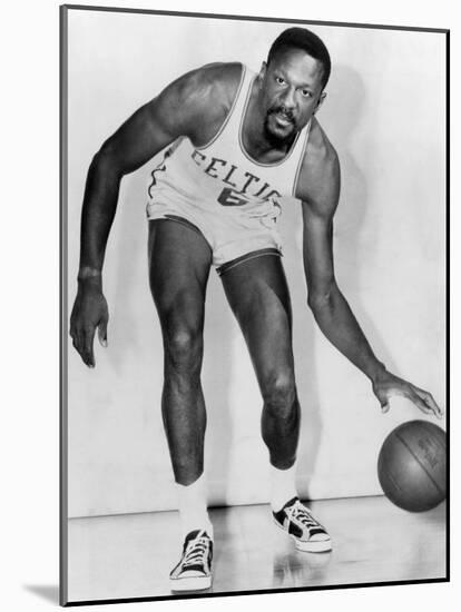 Bill Russell, American Basketball Player Who Played for the Boston Celtics, 1960s-null-Mounted Photo