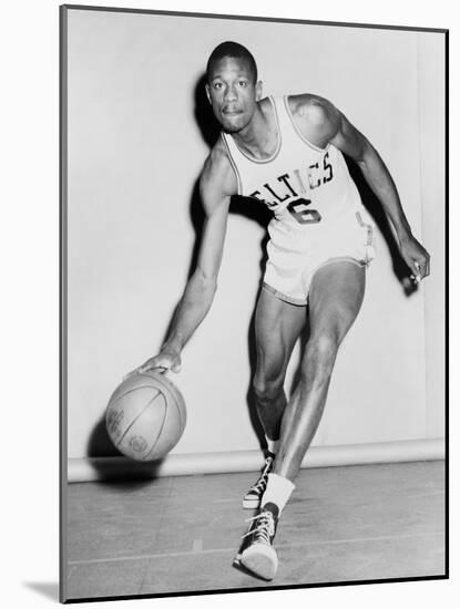 Bill Russell in His Boston Celtics Uniform in 1958-null-Mounted Photo
