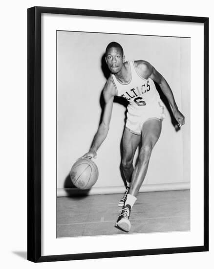 Bill Russell in His Boston Celtics Uniform in 1958-null-Framed Photo