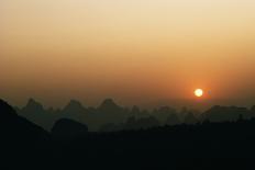 Sunset over the City of Guilin, China, December 1982-Bill Tingey-Framed Stretched Canvas