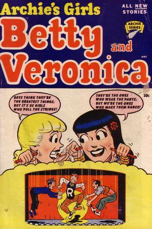 Archie Comics Retro: Archie's Girls Betty and Veronica Comic Book Cover No.1 (Aged)