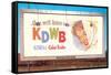 Billboard, Ad for Radio Station, Retro-null-Framed Stretched Canvas