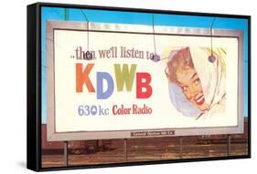 Billboard, Ad for Radio Station, Retro-null-Framed Stretched Canvas
