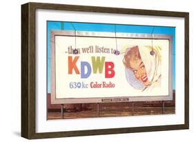 Billboard, Ad for Radio Station, Retro-null-Framed Art Print