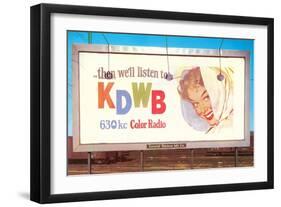 Billboard, Ad for Radio Station, Retro-null-Framed Art Print