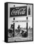 Billboard Advertising Coca Cola at Outskirts of Bangkok with Welcoming Sign "Welcome to Bangkok"-Dmitri Kessel-Framed Stretched Canvas