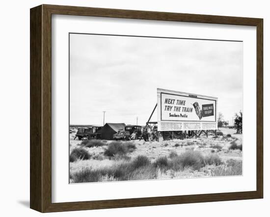 Billboard Camp, 1938-Dorothea Lange-Framed Giclee Print