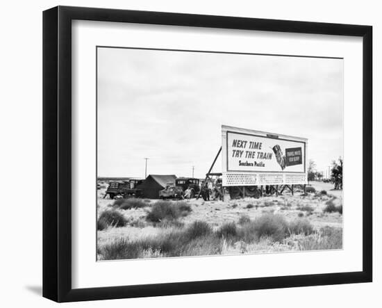 Billboard Camp, 1938-Dorothea Lange-Framed Giclee Print