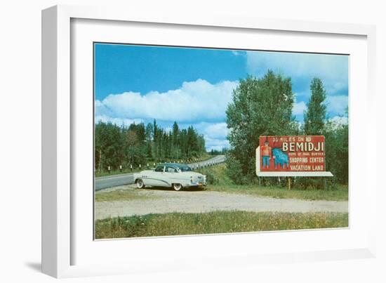 Billboard for Bemidji, Minnesota-null-Framed Art Print