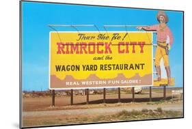 Billboard for Rimrock City-null-Mounted Art Print