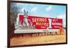 Billboard for Savings, Rabbits-null-Framed Art Print