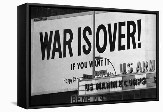 Billboard in times Square, War is Over!-null-Framed Stretched Canvas