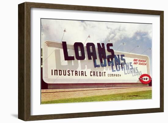 Billboard, Loans, Loans, Loans-null-Framed Art Print