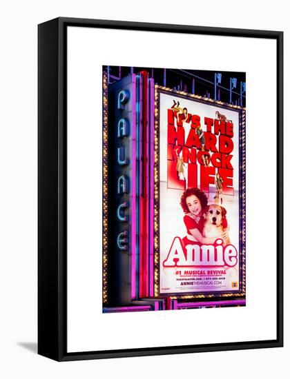 Billboard of Annie The Musical at the Palace Theatre on Broadway and Times Square at Night-Philippe Hugonnard-Framed Stretched Canvas