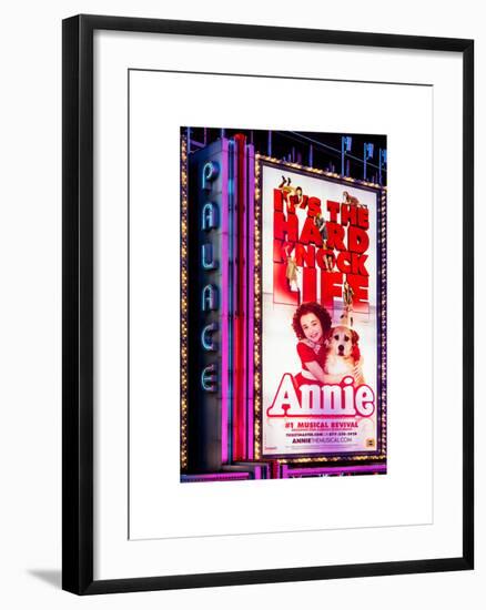 Billboard of Annie The Musical at the Palace Theatre on Broadway and Times Square at Night-Philippe Hugonnard-Framed Photographic Print