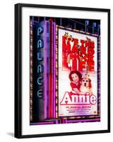 Billboard of Annie The Musical at the Palace Theatre on Broadway and Times Square at Night-Philippe Hugonnard-Framed Premium Photographic Print