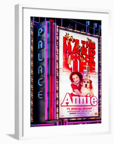 Billboard of Annie The Musical at the Palace Theatre on Broadway and Times Square at Night-Philippe Hugonnard-Framed Photographic Print