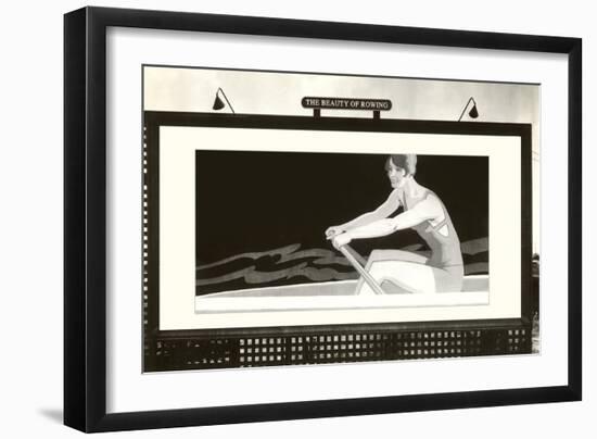 Billboard of Lady Rower, Beauty of Rowing-null-Framed Art Print