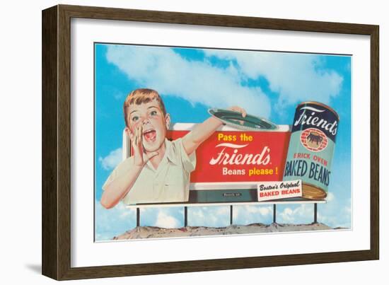 Billboard of Shouting Boy-null-Framed Art Print
