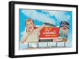 Billboard of Shouting Boy-null-Framed Art Print