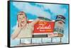 Billboard of Shouting Boy-null-Framed Stretched Canvas