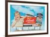 Billboard of Shouting Boy-null-Framed Art Print