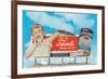 Billboard of Shouting Boy-null-Framed Premium Giclee Print