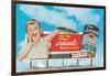 Billboard of Shouting Boy-null-Framed Art Print