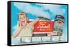 Billboard of Shouting Boy-null-Framed Stretched Canvas