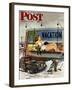 "Billboard Painters in Winter," Saturday Evening Post Cover, February 14, 1948-Stevan Dohanos-Framed Giclee Print