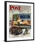 "Billboard Painters in Winter," Saturday Evening Post Cover, February 14, 1948-Stevan Dohanos-Framed Giclee Print