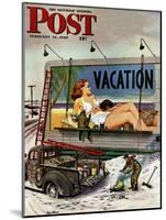 "Billboard Painters in Winter," Saturday Evening Post Cover, February 14, 1948-Stevan Dohanos-Mounted Giclee Print